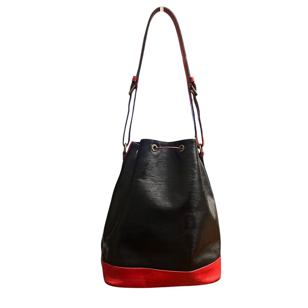 Louis Vuitton Vintage Noe Bucket Bag Black Red Epi Leather 1995 Large Shoulder - Picture 9 of 16